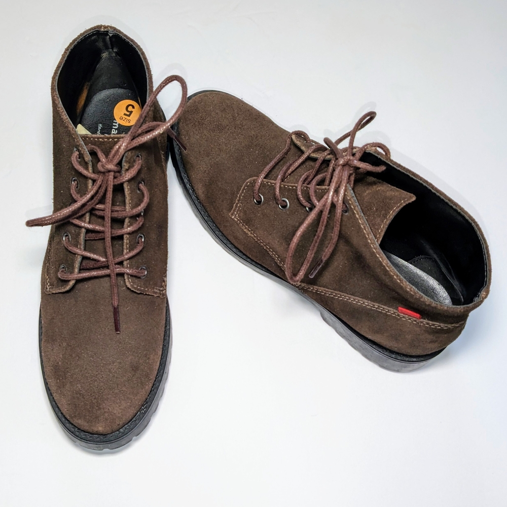 Marc Joseph New York Womens Brown Suede Leather Lace Up Ankle Boots Size 5 NWOT